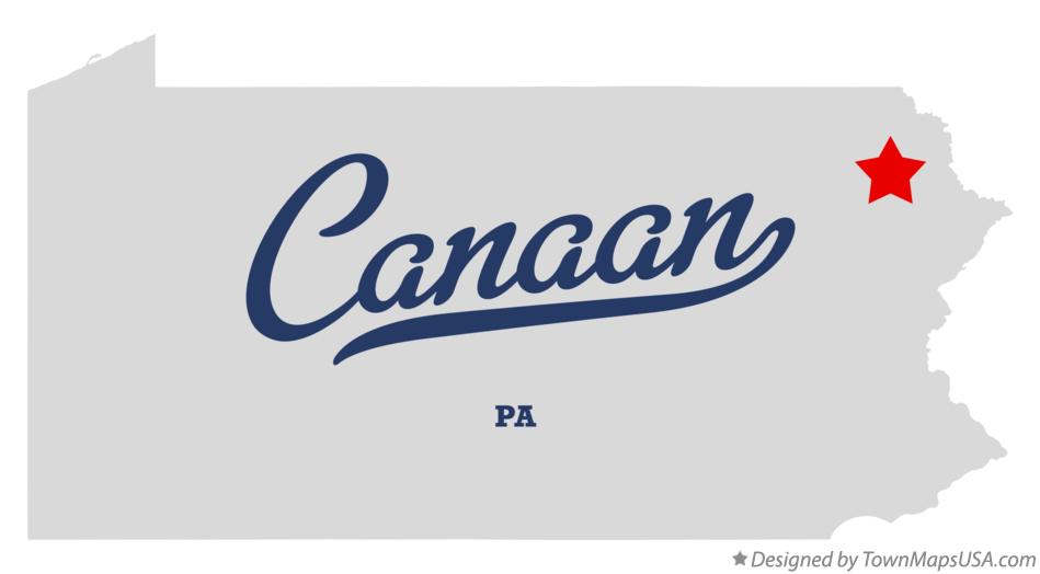 Map of Canaan Pennsylvania PA