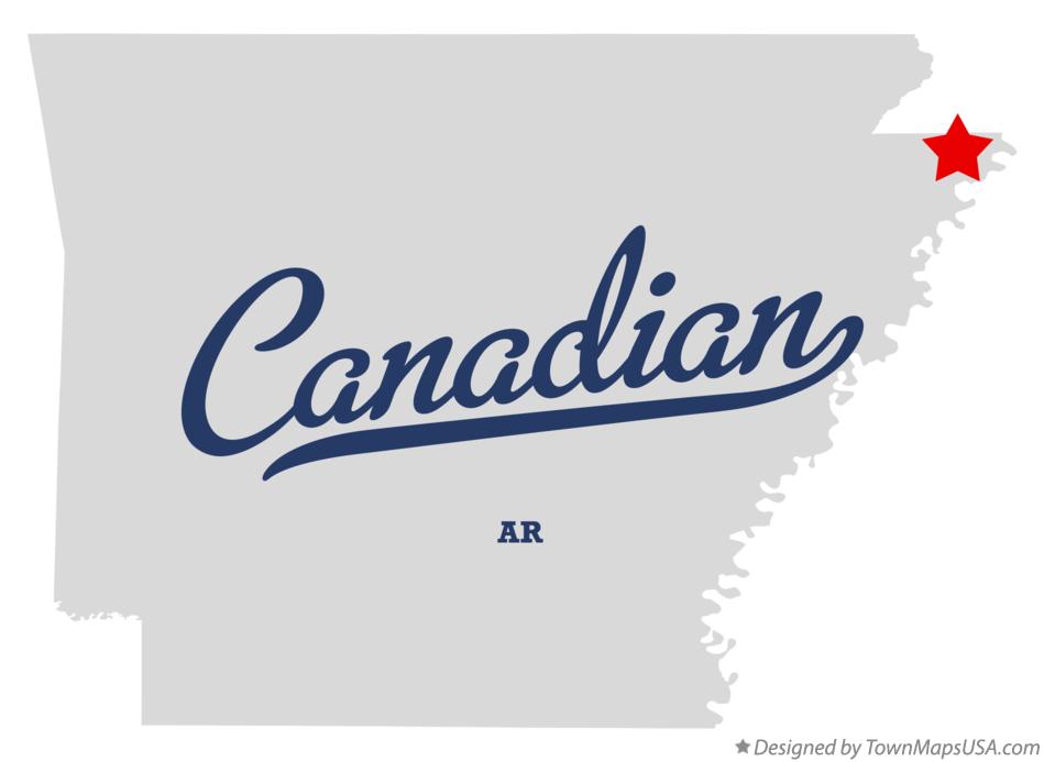 Map of Canadian Arkansas AR
