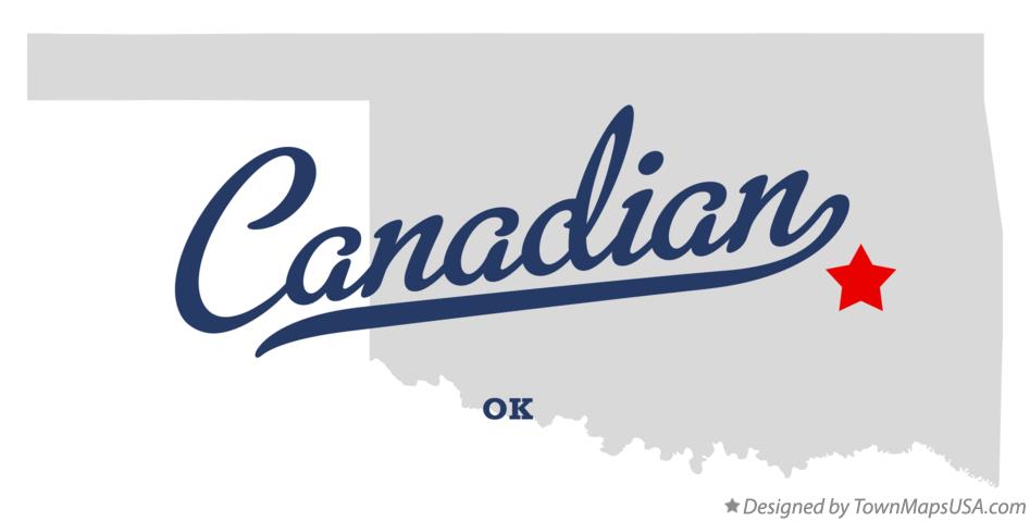 Map of Canadian Oklahoma OK