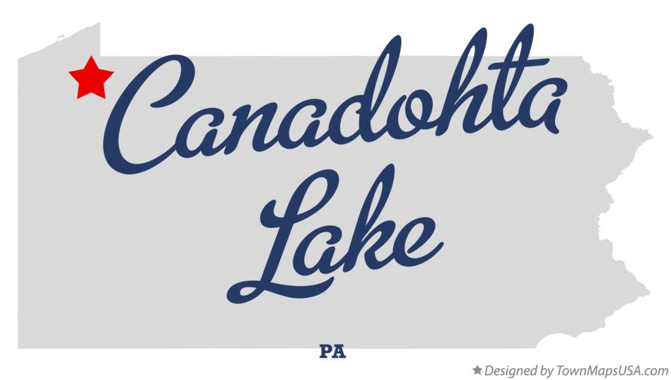 Map of Canadohta Lake Pennsylvania PA