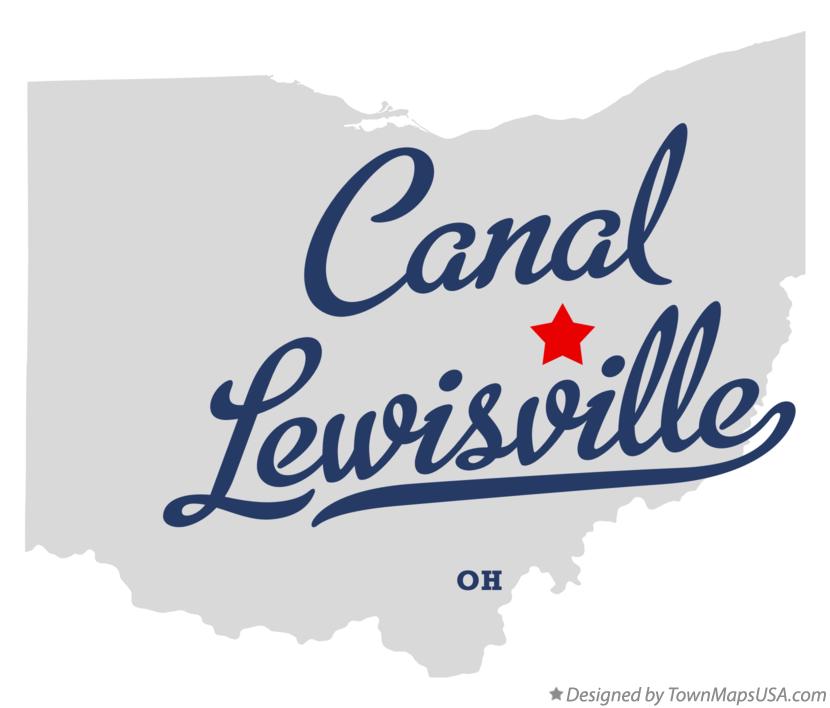 Map of Canal Lewisville Ohio OH