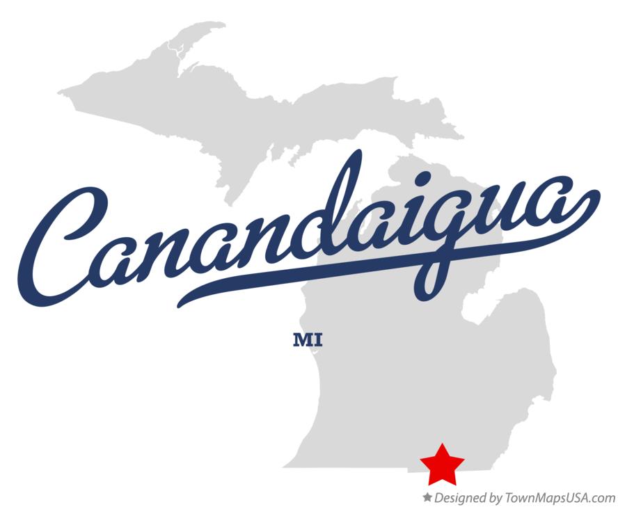 Map of Canandaigua Michigan MI