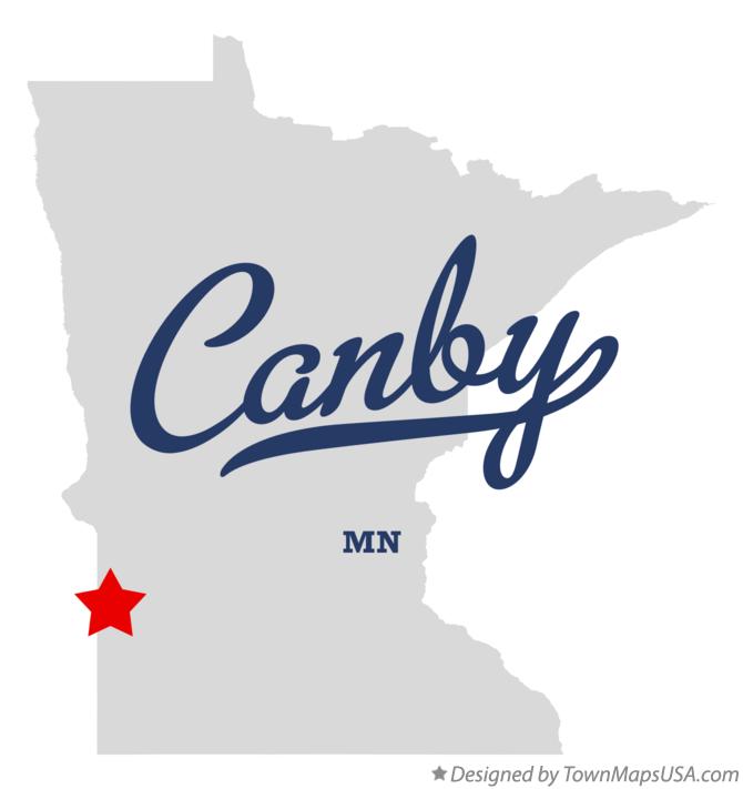 Map of Canby Minnesota MN