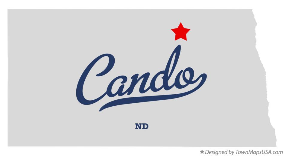 Map of Cando North Dakota ND
