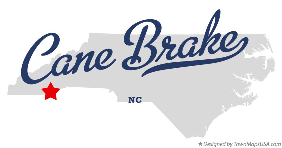 Map of Cane Brake North Carolina NC