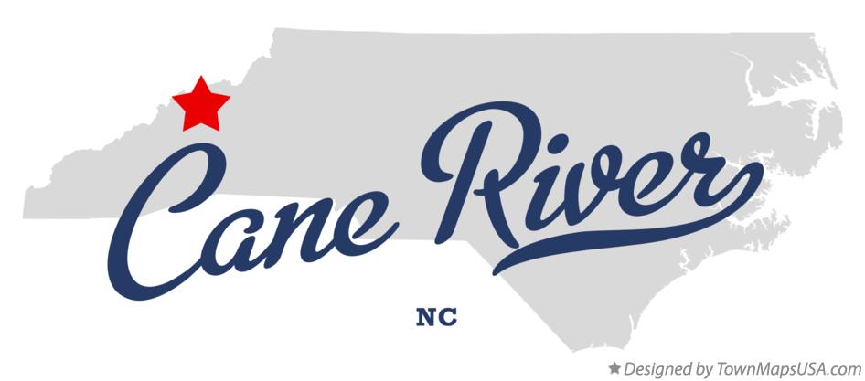 Map of Cane River North Carolina NC