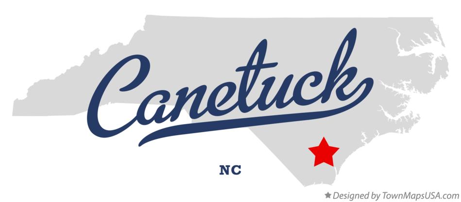 Map of Canetuck North Carolina NC