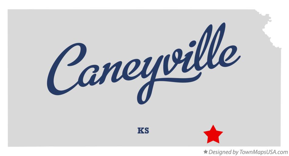 Map of Caneyville Kansas KS