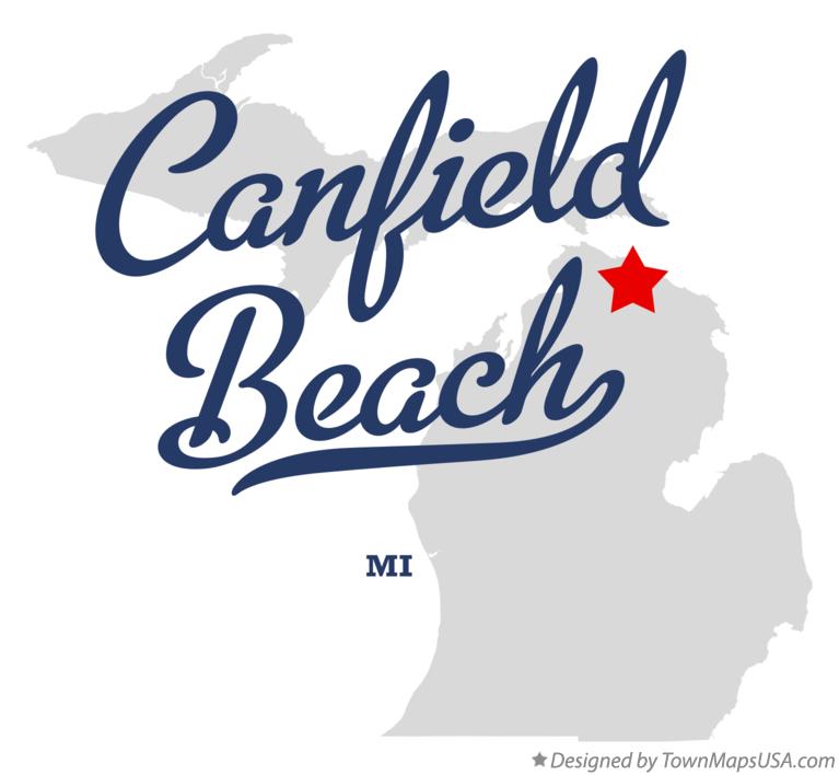 Map of Canfield Beach Michigan MI