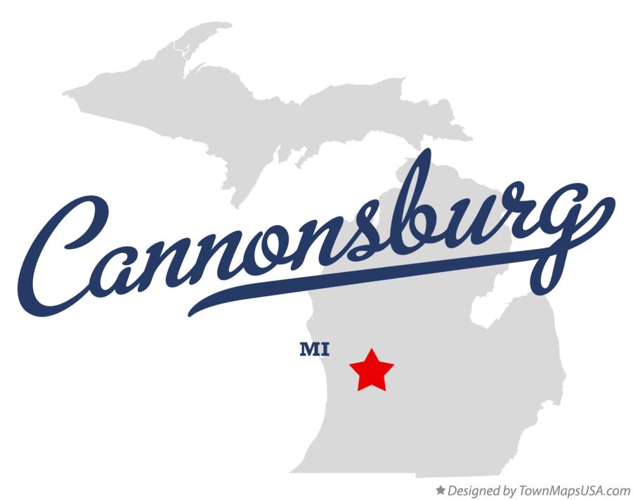 Map of Cannonsburg Michigan MI