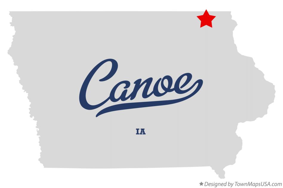 Map of Canoe Iowa IA