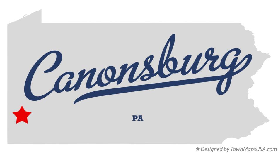Map of Canonsburg Pennsylvania PA