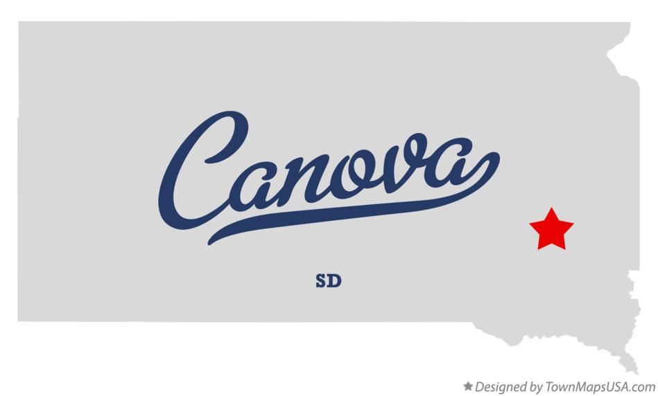 Map of Canova South Dakota SD