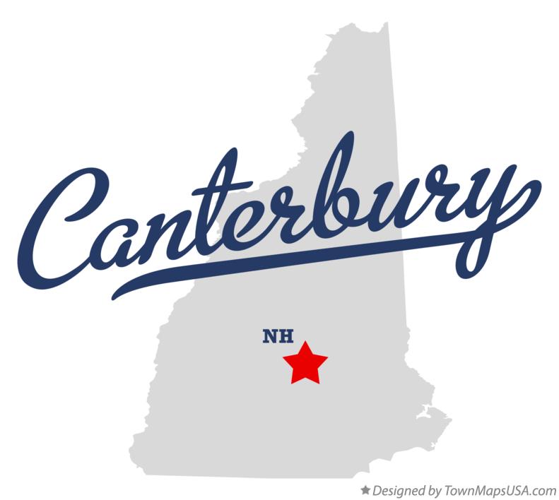 Map of Canterbury New Hampshire NH