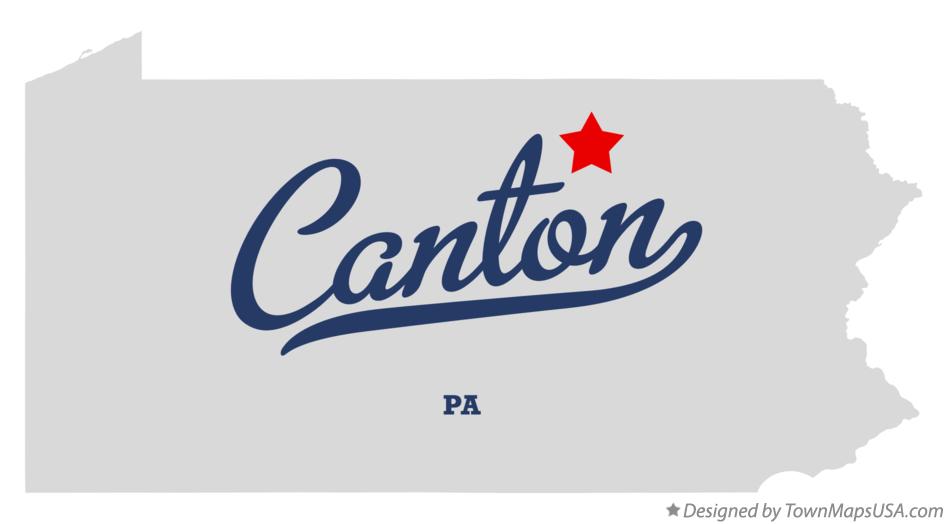 Map of Canton Pennsylvania PA