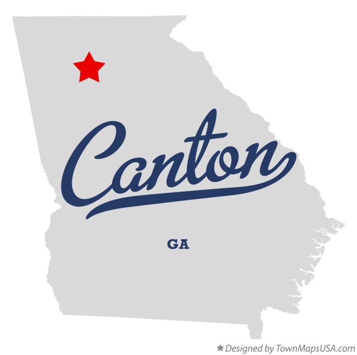 Map of Canton Georgia GA