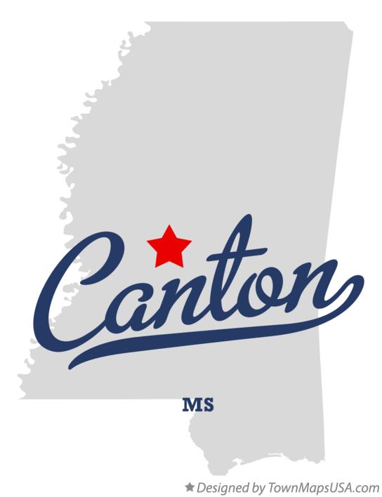 Map of Canton Mississippi MS