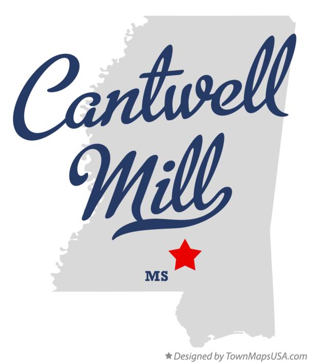 Map of Cantwell Mill Mississippi MS