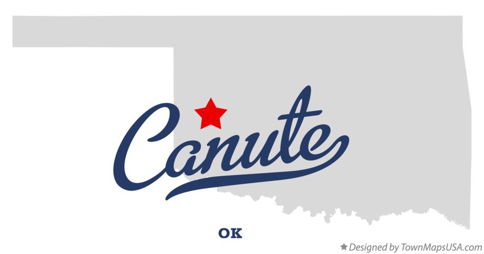 Map of Canute Oklahoma OK