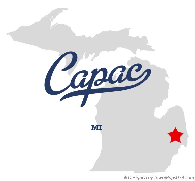 Map of Capac Michigan MI