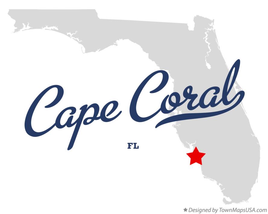 Map of Cape Coral Florida FL