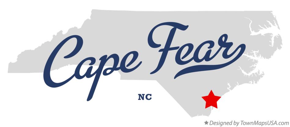 Map of Cape Fear North Carolina NC