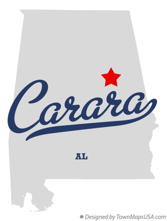 Map of Carara Alabama AL