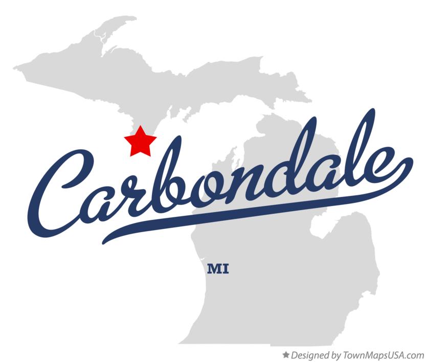 Map of Carbondale Michigan MI
