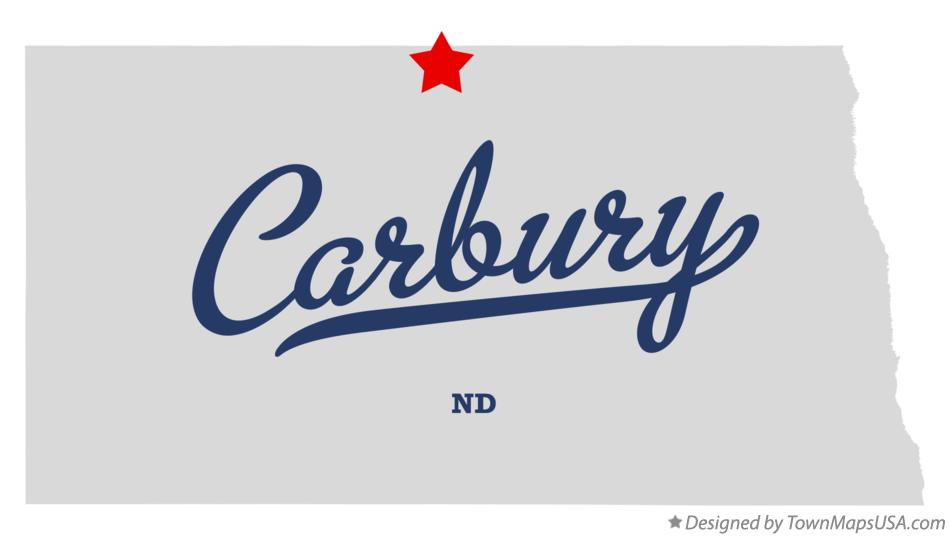 Map of Carbury North Dakota ND