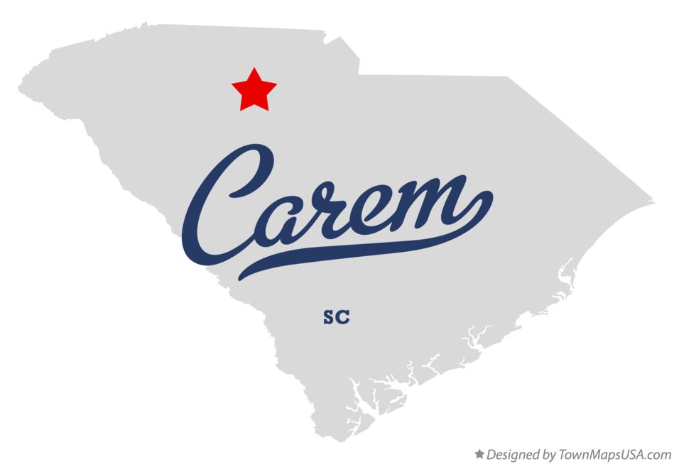 Map of Carem South Carolina SC
