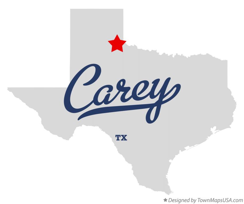 Map of Carey Texas TX