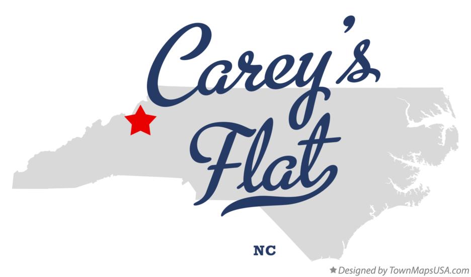 Map of Carey's Flat North Carolina NC