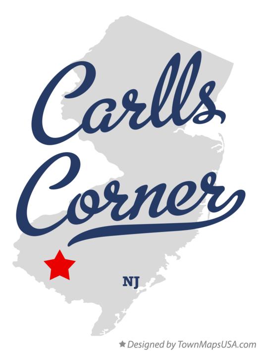 Map of Carlls Corner New Jersey NJ