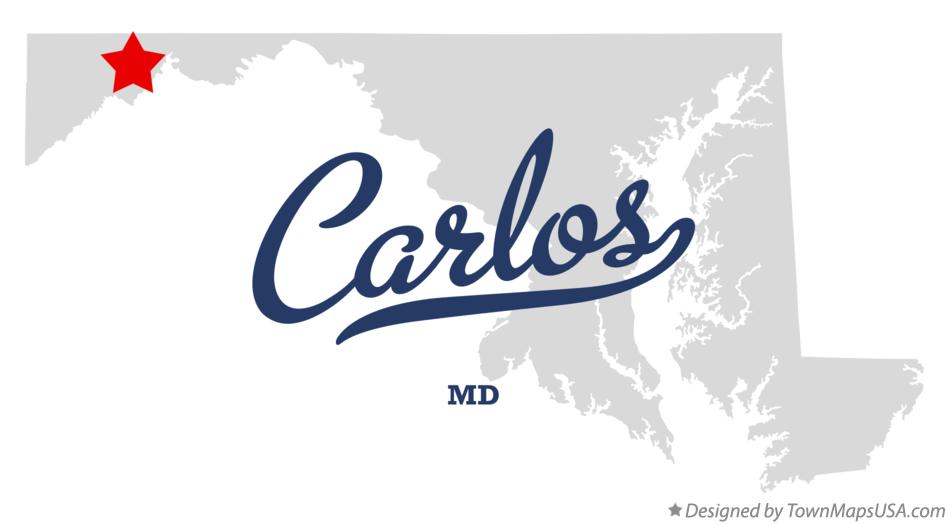Map of Carlos Maryland MD