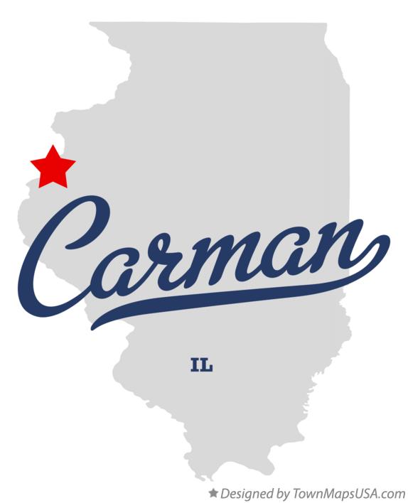 Map of Carman Illinois IL