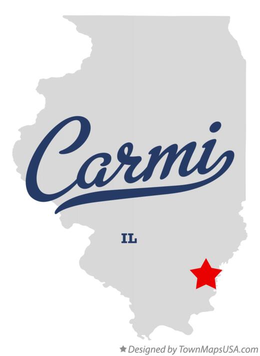 Map of Carmi Illinois IL