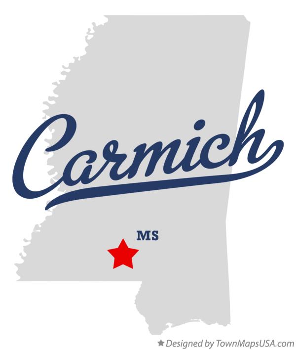 Map of Carmich Mississippi MS