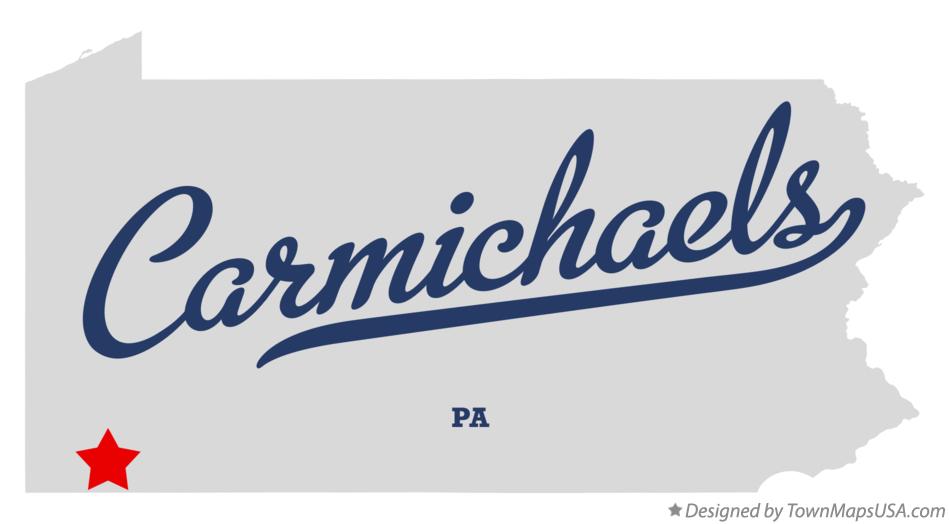 Map of Carmichaels Pennsylvania PA