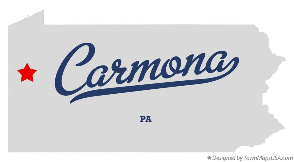 Map of Carmona Pennsylvania PA