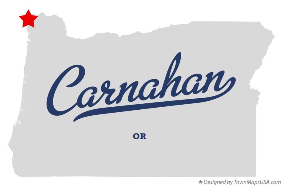 Map of Carnahan Oregon OR