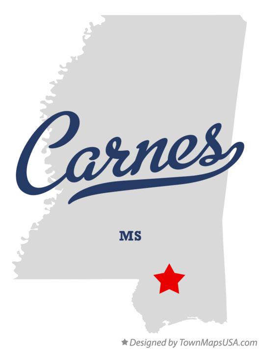 Map of Carnes Mississippi MS