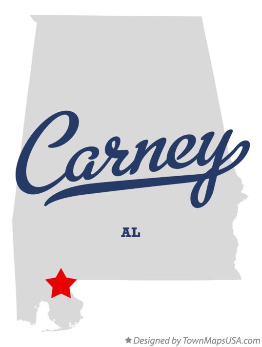 Map of Carney Alabama AL