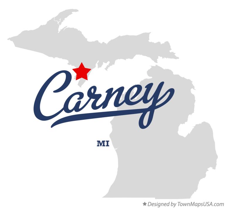 Map of Carney Michigan MI