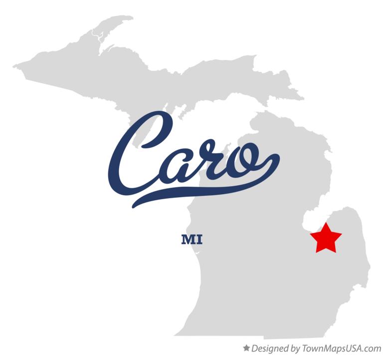 Map of Caro Michigan MI