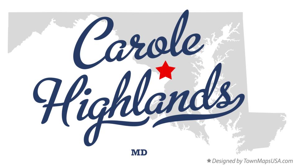 Map of Carole Highlands Maryland MD