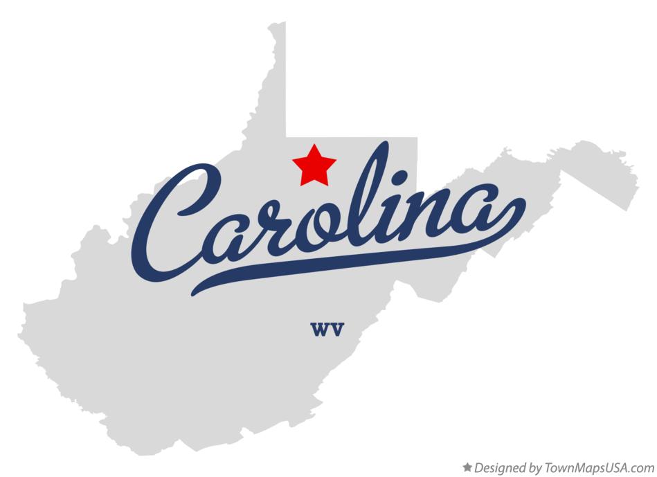 Map of Carolina West Virginia WV