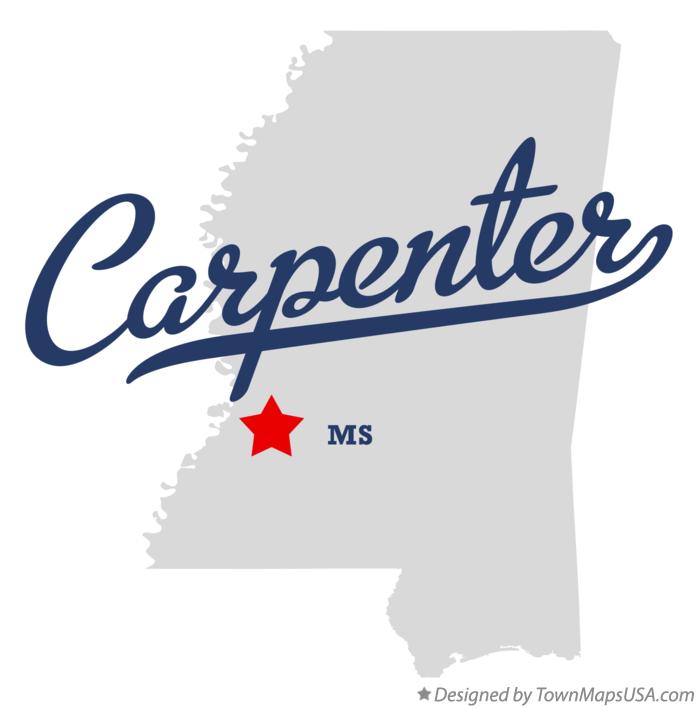 Map of Carpenter Mississippi MS