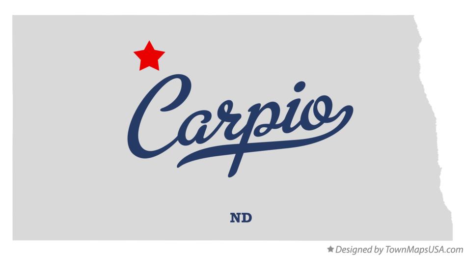 Map of Carpio North Dakota ND