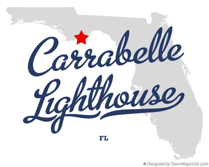 Map of Carrabelle Lighthouse Florida FL