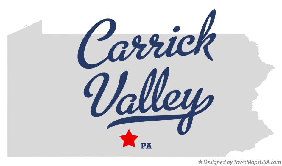 Map of Carrick Valley Pennsylvania PA